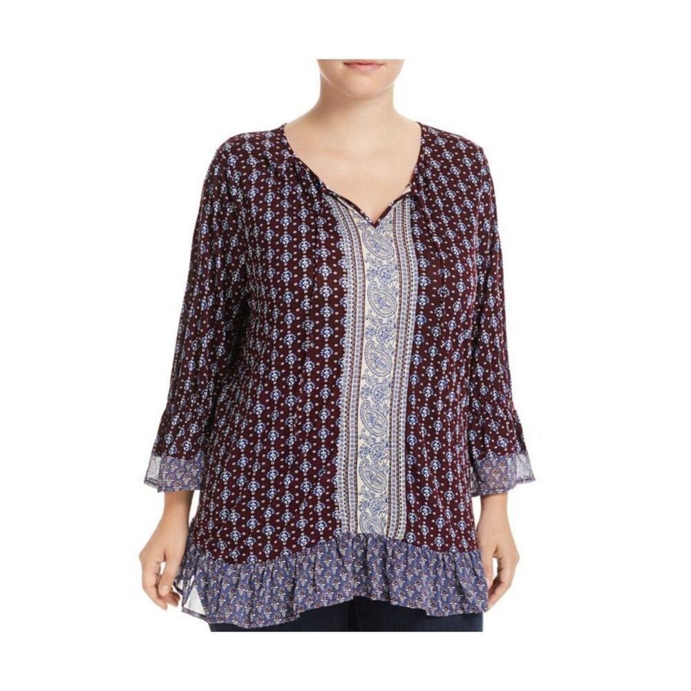 Lucky brand patterned blouse size large